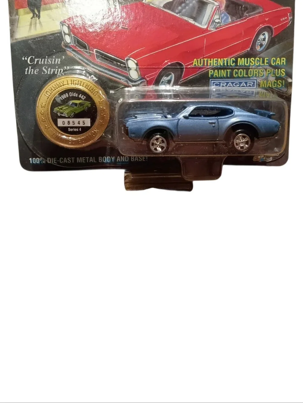 1995 Johnny Lightning Muscle Cars USA Series 4 die-cast 1969 Oldsmobile 442 Blue